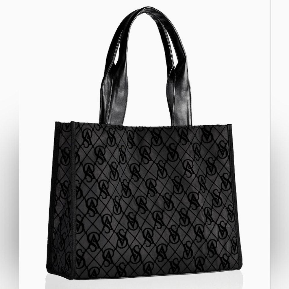 NWT Victoria's Secret Logo Mesh Tote black